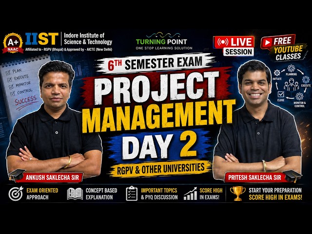 DAY 2 | Project Management | Semester Exam | Free YouTube Series | Complete Course | RGPV and others