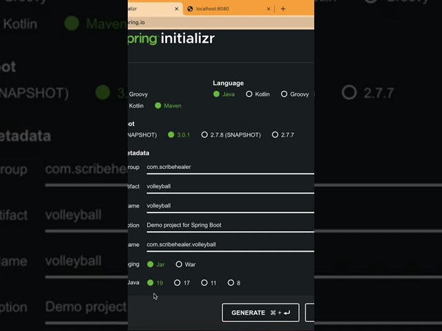 Using spring initializer to get spring framework boilerplate code #spring #java #springframework