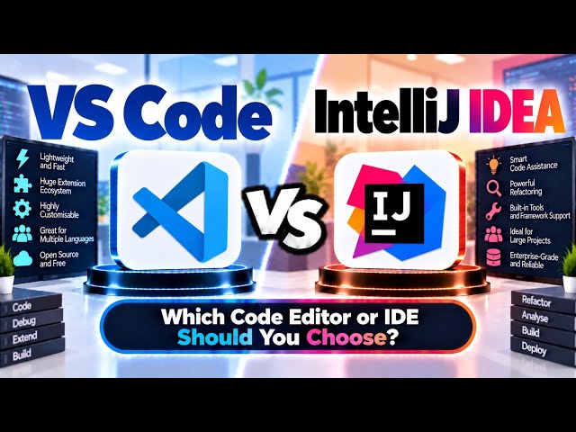VS Code vs IntelliJ IDEA | Which Code Editor or IDE Should You Choose? | Uplatz