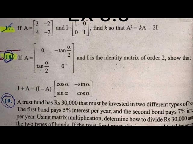EX 3.2 Q13 TO Q22  SOLUTIONS OF MATRICES NCERT CHAPTER 3 CLASS 12th(PART2)