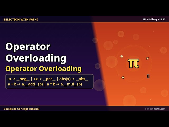 Operator Overloading | Operator Overloading | Selection With Sathi
