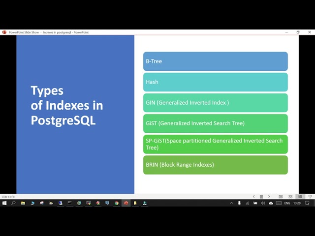 PostgreSQL : PostgreSQL Indexes