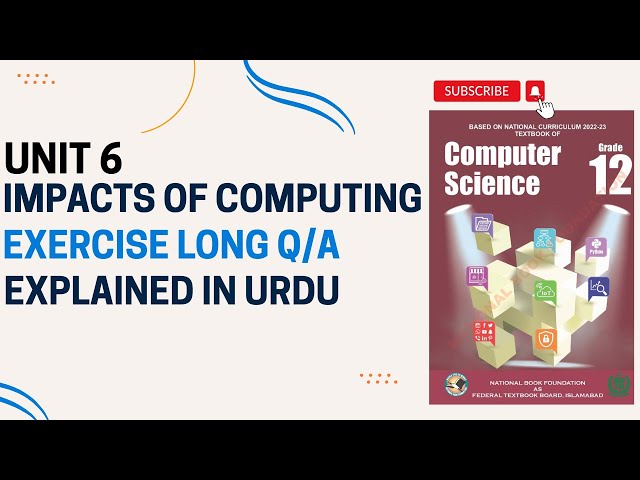 NBF Class 12 Computer Science Unit 6 | Impacts of Computing | Exercise Long Q/A Solved