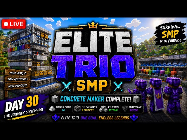 🔴LIVE - Elite Trio SMP Day 30 | New World, New Adventures | LegendsMine