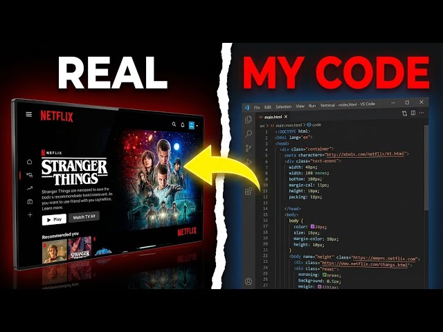 I Built Netflix in 5 Minutes using HTML, CSS & JS! ⏱️ (Speed Code)