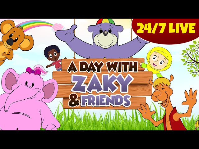 🔴24/7 A Day With Zaky & Friends Episodes | Islamic Cartoons 🔴