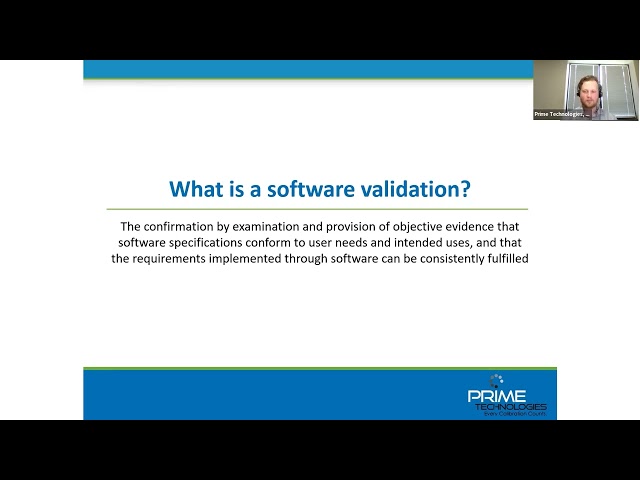 What is Software Validation - explained by the experts at Prime Technologies