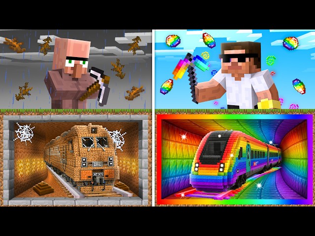 POOR vs OP TRAIN Mine Battle in Minecraft..