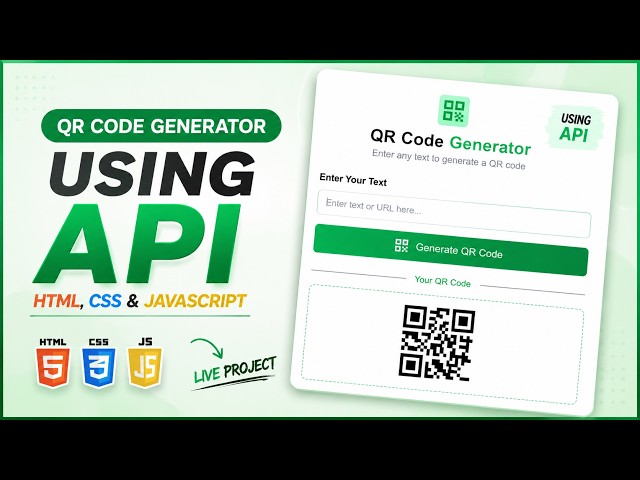 Build a QR Code Generator Using API | HTML CSS JavaScript | JavaScript Project for Beginners