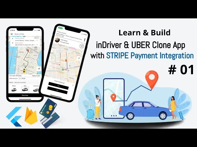UBER Clone App with Admin WEB Panel | Flutter Firebase FCM Push Notification Stripe Payment Tutorial
