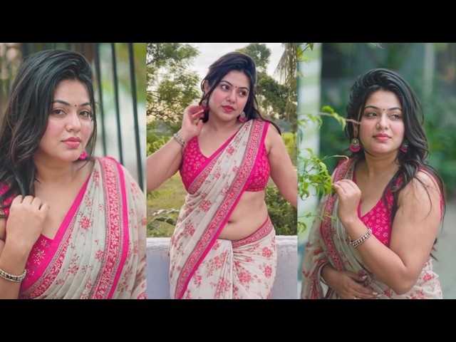 Pink Woven Kanjivaram Cotton Linen Saree 🌸 | Elegant Floral Indian Saree Look