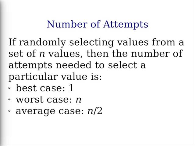 Number of Attempts Needed to Randomly Select a Value (Statistics Examples 14)