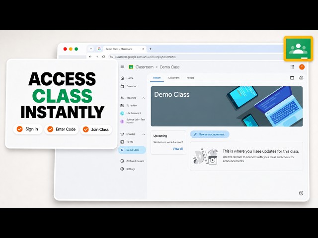 How to Join a Class with a Code in Google Classroom (First Day Access)