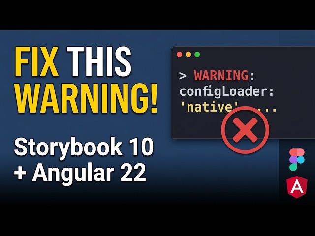 How to Fix Storybook 10 "configLoader: 'native'" Warning in Angular 22