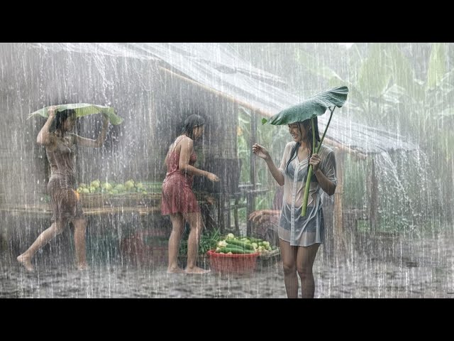SCARY BUT BEAUTIFUL RAINSTORM 🌧️ Thunder and Heavy Rain in Indonesia | Rain Sound for Sleep Easily