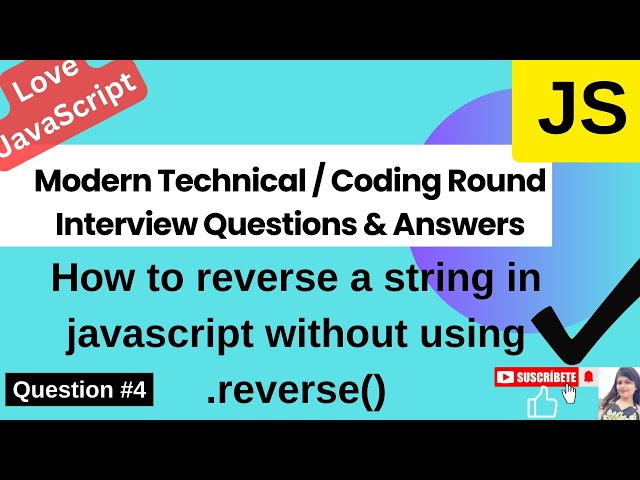 Most asked interview Questions | How to reverse a string without using reverse | JavaScript