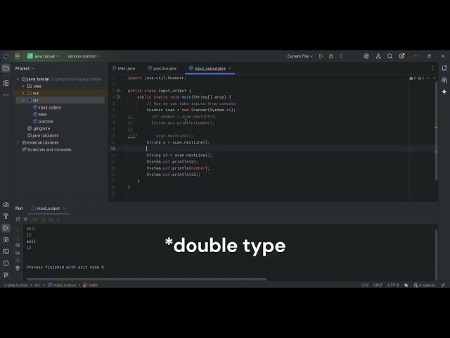 Input and output in java