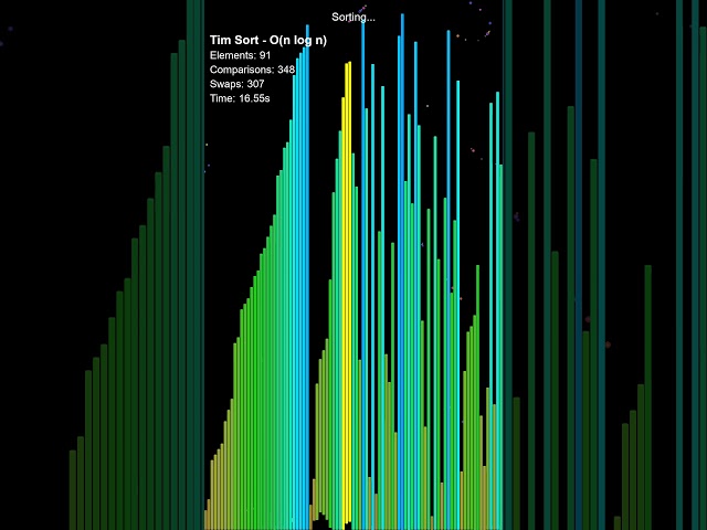 Tim Sort in orange-to-blue gradient  #algorithms #programming #computerscience