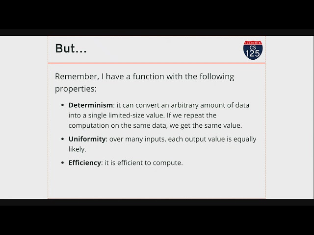CS 125 Fall 2019: Mon 12.2.2019. Hashing and Maps