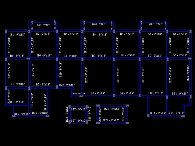 Beam Layout Plan in AutoCAD | G+4 Apartment | Highlights
