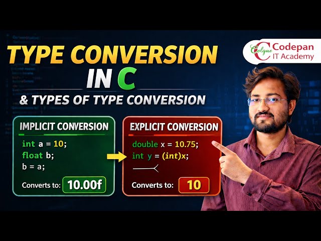 Type Conversion in C Programming| Implicit vs Explicit Type Conversion in Marathi|Codepan IT Academy