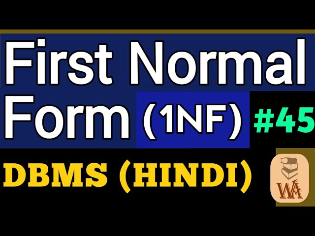 first normal form in dbms in hindi | first normal form in database normalization | #45