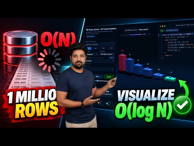 How Databases Search 1 Million Rows in Milliseconds (Binary Search) (DSA Ep 3) #binarysearch #dsa