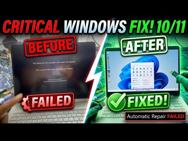 Fix "Your Device Ran into a Problem and Couldn't Be Repaired" | Windows 10 & 11