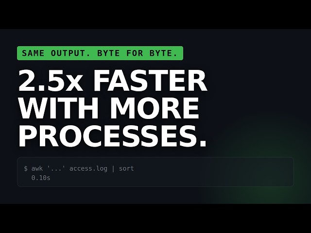 Adding a process made my one-liner 2.5x faster