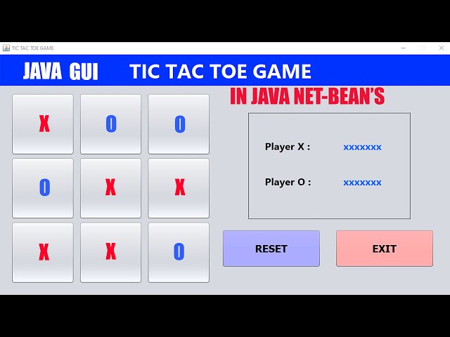 How to Create Tic Tac Toe Game in ||JAVA|| ||NET-BEAN'S|| |GUI| ||Full Video|| with Source Code