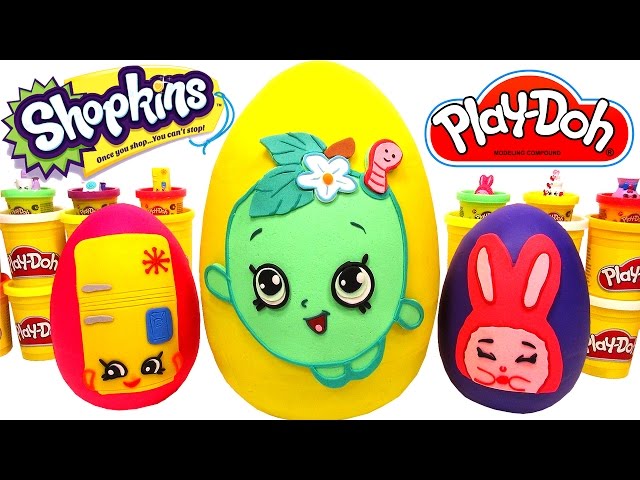 3 Huevos Sorpresas Gigantes de Shopkins en Español de Plastilina Play Doh