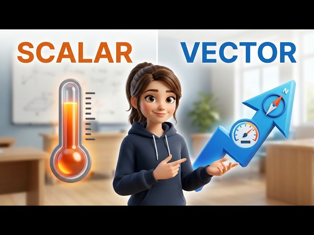 Scalars vs. Vectors in 1D Physics: Explained with 3D Animation!