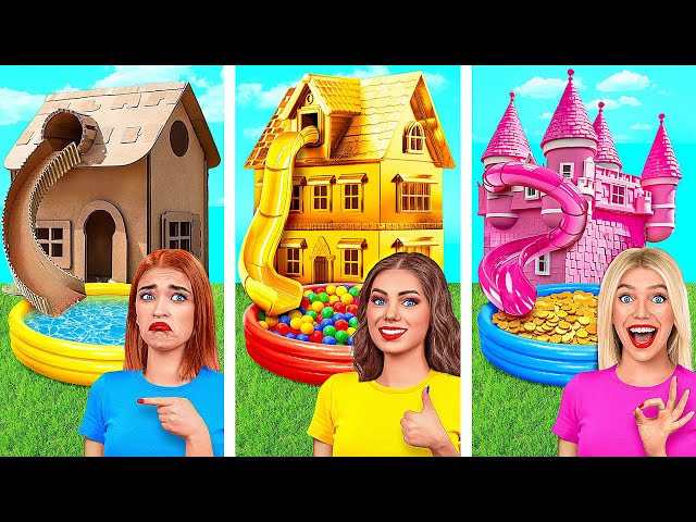 Una Casa De Color Rica VS Pobre VS Mega Rica | Desafío Loco por Multi DO Smile