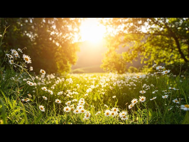 Morning Birdsong: Wildflower Meadow & Gentle Breeze for Positive Energy | 4K Nature Sounds ☀️