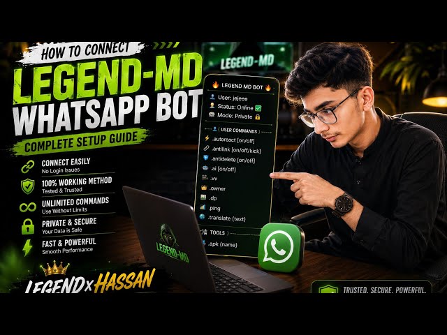 How to Connect LEGEND-MD WhatsApp Bot || Easiest Method For Free No Hosting ✅ || Legend Hassan 