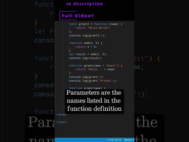 🧬 JavaScript 10b 🧬 function arguments and return value 🧬 #javascript #js #coding #omg #wtf