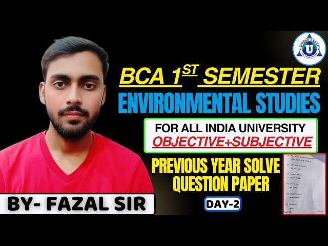 BCA 1st Sem Environmental Studies 🌱 |PYQ Objective + Subjective | All University |Exam 2025 |#5