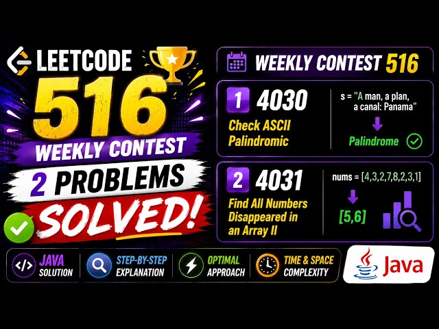 LeetCode Weekly Contest 516 | 4030 & 4031 Explained in Java