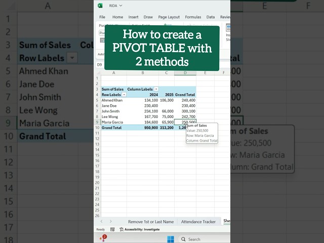 Pivot Table in Excel  #pivot #table #excel