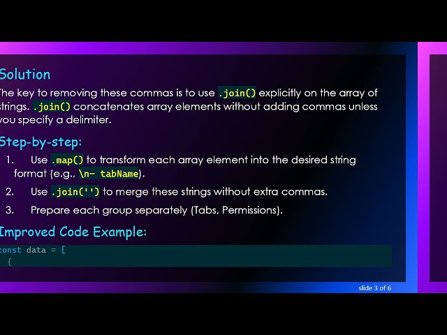 How to Remove Trailing Commas When Formatting JSON Arrays in JavaScript