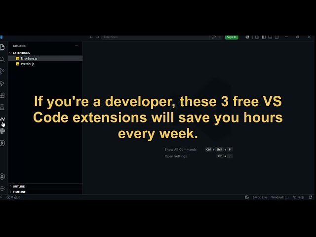 3 FREE VS Code Extensions Every Developer Should Install 🚀