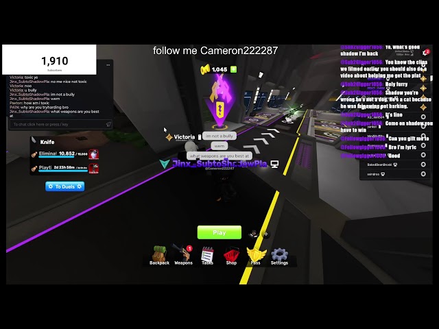 playing rivlas 1v1 viewers knife  only  ans deafult load it wanted.