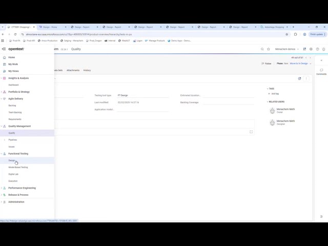 OpenText Core Software Delivery Platform Functional Testing: A complete guide to the Design module