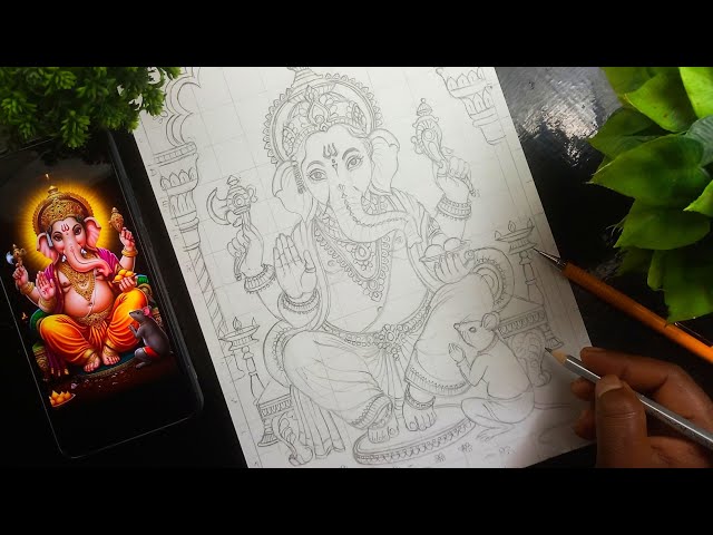 Ganesh Drawing / Ganpati Drawing Drawing / Ganesh Chaturthi Drawing / Ganesha Drawing