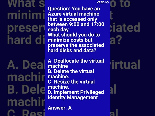 Azure fundamentals az-900 #youtubeshorts #azuretraining #tutorialvideo #azure #multiplechoice