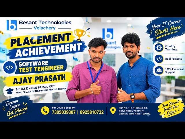 Software Testing Training in Chennai | From Fresher to Software Tester | Ajay Prasath Journey