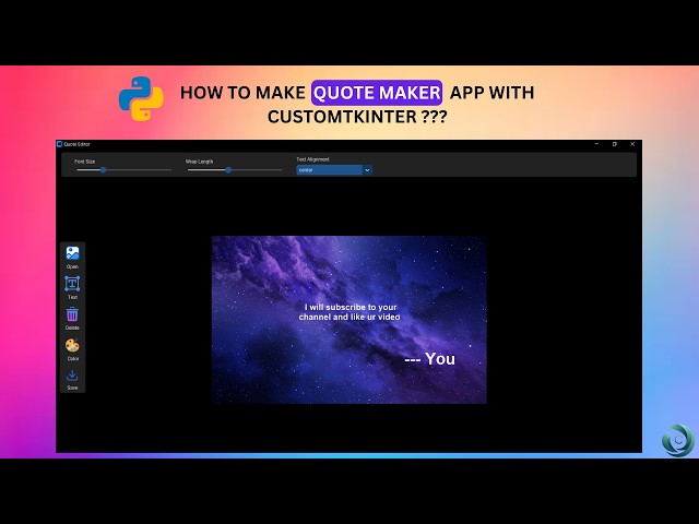 Quote Maker App With CustomTkinter || Python
