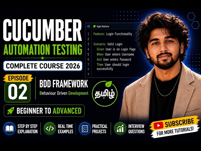 Cucumber Tutorial  | Day 2 | Feature File in Cucumber | Gherkin Language | Tamil #java #tamil #ai