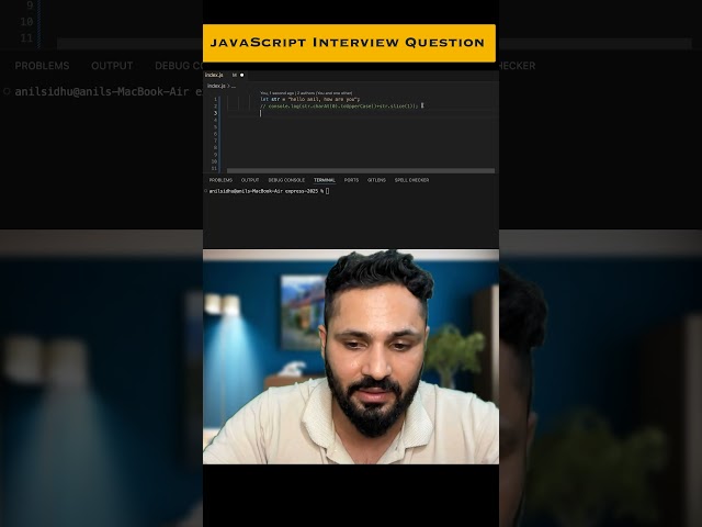 JavaScript Interview  Hindi : Capitalize First & Last Letter of String #inteview #javascript