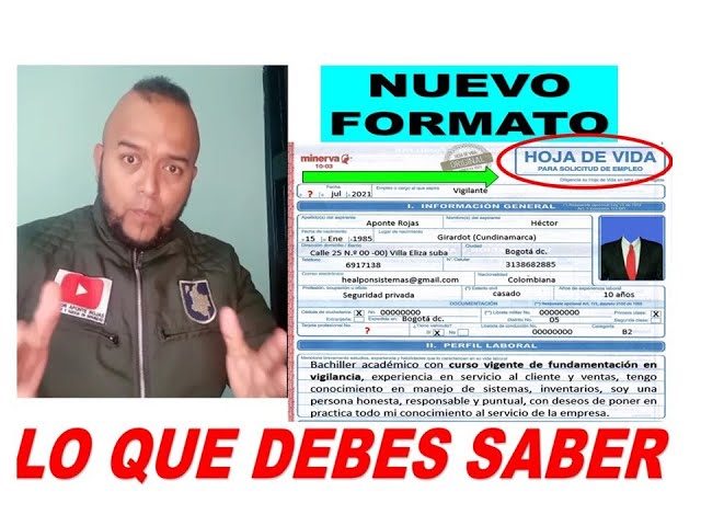 TUTORIAL HOJA DE VIDA NUEVO FORMATO, SEGURIDAD PRIVADA